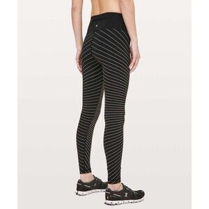 LULULEMON 2018 Speed Wunder Tight Reflective 28" 2 Striped High Beam Black B57